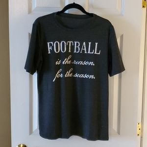 Heathered dark Grey football t-shirt